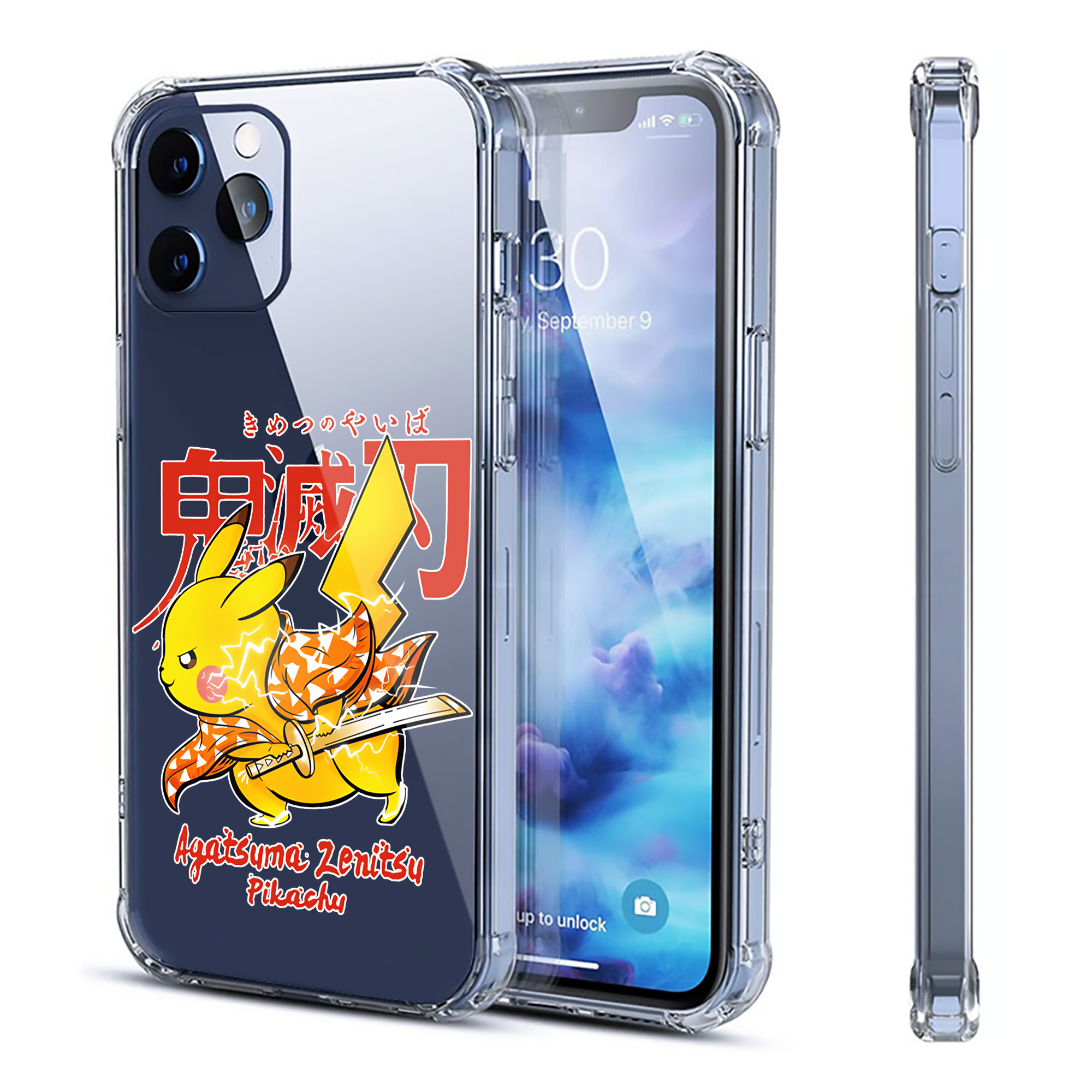 （画像用） 鬼滅の刃（きめつのやいば）我妻 善逸／あがつま ぜんいつ Agatsuma Zenitsu 【iPhone 12シリーズ対応】透明スマホケース（クリアソフトケース）
